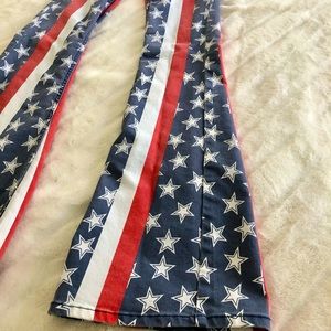 Free People Star Spangled Bell Bottom jeans, size 24